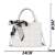 Weiße gesteppte PU-Leder Handtasche mit verstellbarem Riemen, Dollcini, Abmessungen sind sichtbar