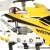 Syma S107H RC helikopter, sárga, 2.4GHz, 3D teljes funkció, a helikopter motorjának és fogaskerekeinek közeli képe