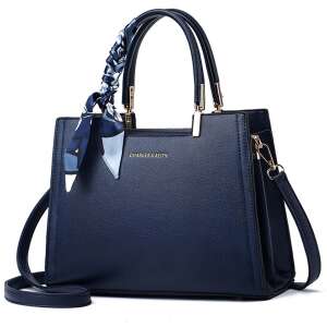 Blaue Charles & Keith PU-Leder Handtasche mit verstellbarem Schultergurt, perfekt für den täglichen Gebrauch - Handtaschen