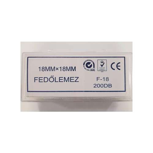 18x18mm Mikroszkóp Fedőlemezek, 200 darab