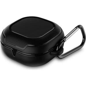 Tech-Protect black carbon fiber Samsung Galaxy Buds case with carabiner - Headset Accessory