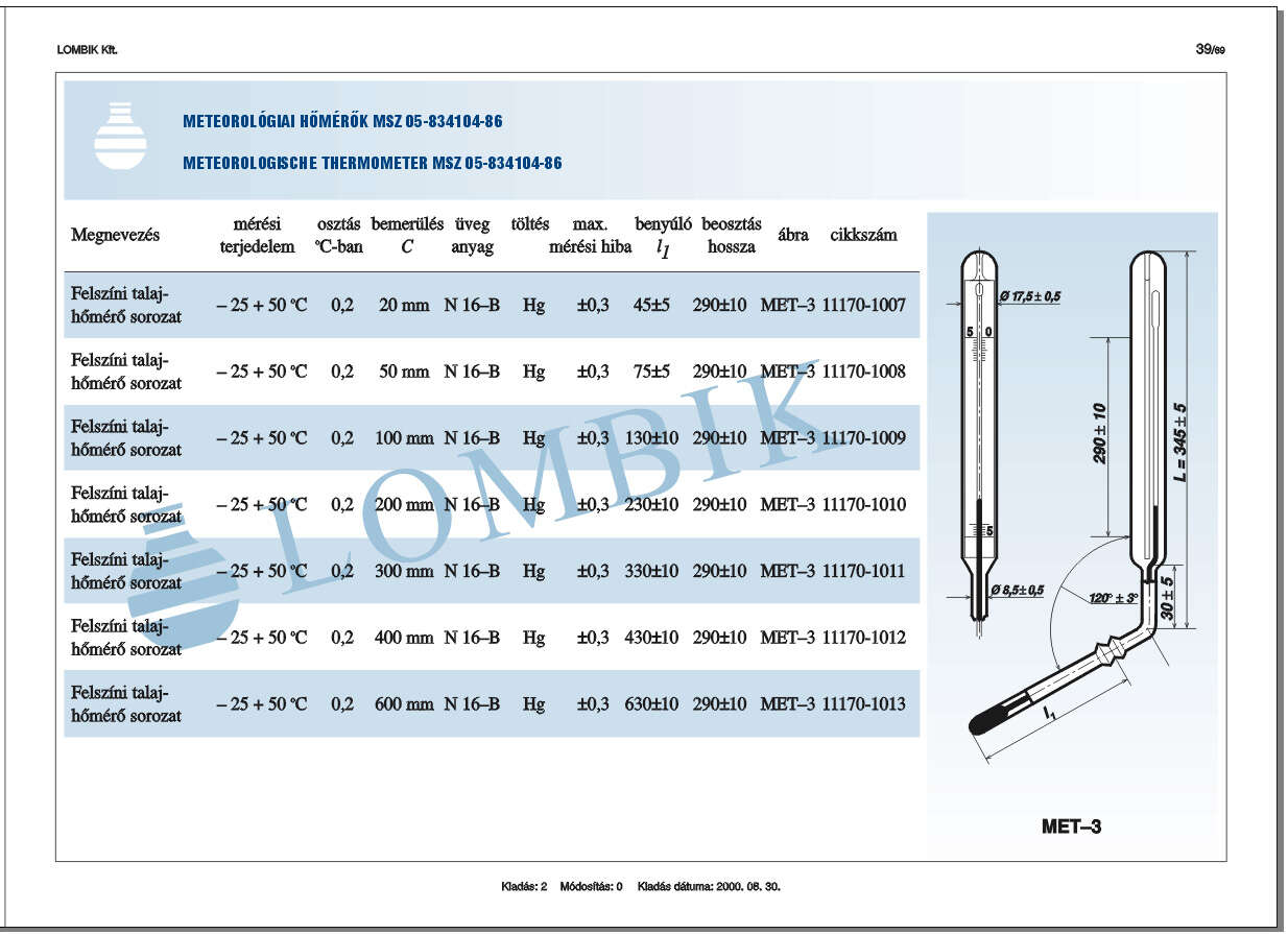 Povrchový pôdny teplomer -25+50°C/0,2° 20mm
