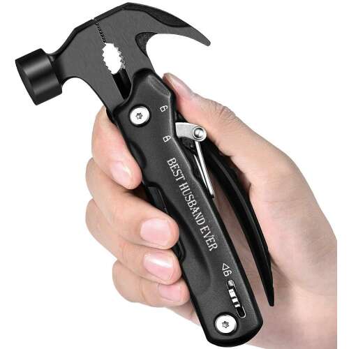 Black Chilisila 12 in 1 multitool pliers with hammer, pliers, and knife