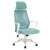 Scaun de birou din plasă de culoare mentă cu brațe și bază albe, model RK-892