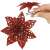 Rote glitzernde Weihnachtsstern-Blume mit Clip, 14 x 13 cm