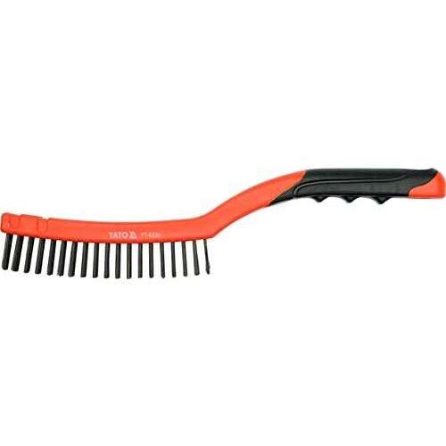 YATO 3-row bent wire brush with plastic handle