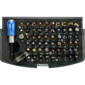 Zestaw bitów YATO 59-częściowy, stal S2, napęd 1/4", w zestawie magnetyczny uchwyt bitowy, bity do wkrętaków, bity sześciokątne, bity torx i wiele innych - Bithead