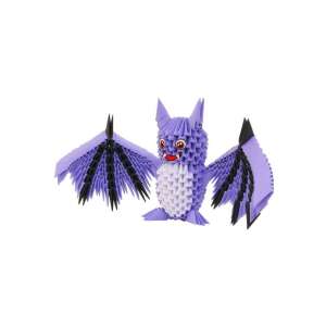 3D origami bat model, assembled, purple and black, 20x12x12 cm - Nonbrand Creative Toy