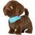 Interactive plush dog toy, Bruno, brown, blue bandana, walks, barks, wags tail, makes sounds