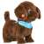 Interactive plush dog toy, Bruno, brown, blue bandana, walks, barks, wags tail, makes sounds