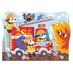 Dodo Heroes-firemen 30 piece puzzle, transport series, featuring a fire truck and firefighters - Dodo Puzzle