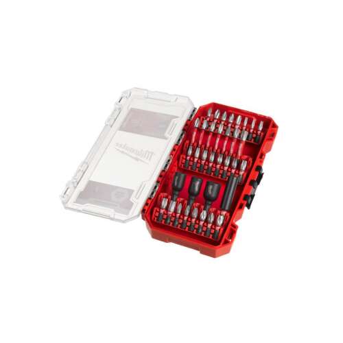 Milwaukee 35 piece Shockwave bit set with magnetic bit holder and hex sockets
