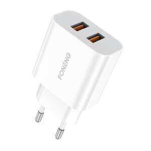 Încărcător de perete Foneng EU45 cu două porturi USB și priză europeană - Foneng