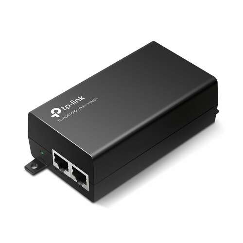 TP-Link TL-POE160S Injektor PoE+, czarny, widok pod kątem