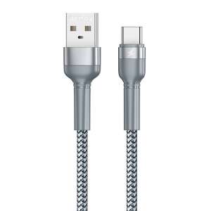Kabel USB-C Remax Jany Alloy, srebrny, 1 m, 2.4A szybkie ładowanie - Kabel