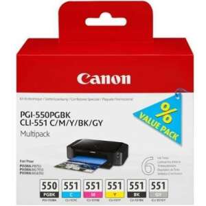 Wkład atramentowy Canon PGI-550PGBK + CLI-551 Multipack - Materiały eksploatacyjne do drukarek