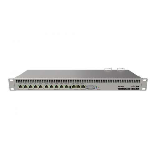 MikroTik RouterBOARD 1100AHx4, 13 porturi Gigabit Ethernet, montare în rack, vedere din față