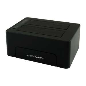 Stacja dokująca LC-Power USB 3.2 Gen 2 Typ-C z dwoma zatokami na dyski HDD i SSD, czarna - LC-power