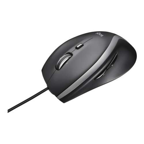 Logitech M500s Advanced Corded Mouse, Black, Angled View