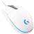 Logitech G102 Lightsync Wired Gaming Mouse, White, angled view