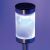 Blue LED solar garden light, metal and white finish