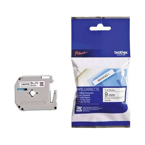Kaseta s páskou Brother P-touch MK221, 9mm čierna na bielej, 8m