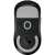 A Logitech Pro X Superlight vezeték nélküli játék egér fekete színben, alulnézetből, az egér lábaival