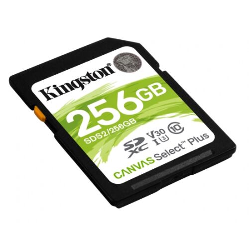 Kingston Canvas Select Plus 256GB SD kártya ferde nézet
