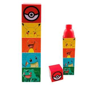 Plastikowa butelka na wodę Pokémon, 650ml, z wizerunkiem Pikachu, Charmandera, Squirtle'a, Bulbasaura i Poké Balla - Nośnik żywności i napojów