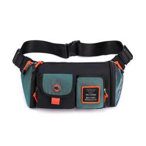 Schwarze und grüne Herren-Brusttasche, Marke Dollcini, mit mehreren Taschen - Handtaschen