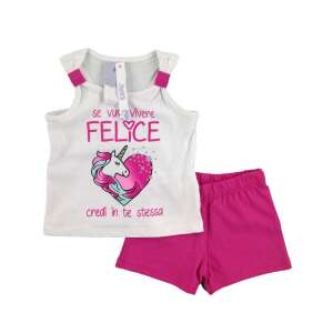 IDEXE kislány unikornis mintás fehér-rózsaszín ruhaszett - 86 32450345 Ruha együttes, szett gyerekeknek - Unikornis