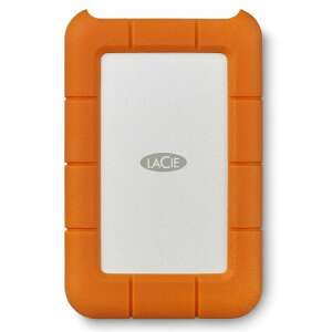 LaCie Rugged 1TB külső merevlemez, narancs és ezüst, elülső nézet - Seagate