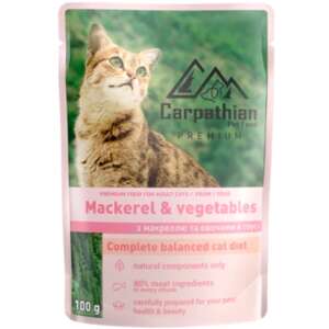 Carpathian Premium Makréla és Zöldségek nedves macskaeledel tasak, 100g - Carpathian