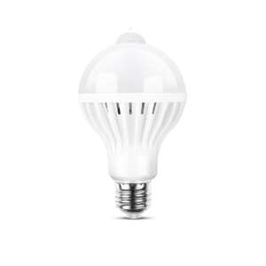 E27 LED Motion Sensor Light Bulb, 12W, 6500K, 88x88x128mm - Lamp & Lighting