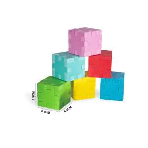 Happy Cube 18 piese puzzle blocuri de construcție pentru copii, blocuri colorate din spumă pentru joacă creativă - Nonbrand Jocuri interactive pentru copii