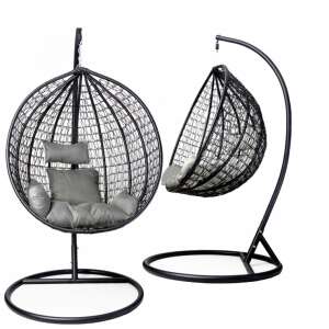 Gordon Premium Große Gartenhängematte - Einzel #grau-schwarz