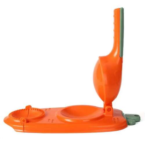 Orange plastic ravioli maker, 2 in 1, for making homemade ravioli