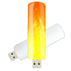 USB LED Flame Light, decorative ambient lighting, warm glow - Night Light, Projector