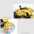 Yellow RC Quad with LED lights and gesture control, close-up details