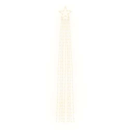 Meleg fehér LED fényfüzér csillag tetejével, 375 cm hosszú, 320 LED-del - Fényfüzér