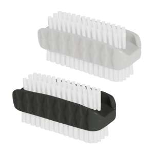 York double-sided nail brush in grey and white - YORK