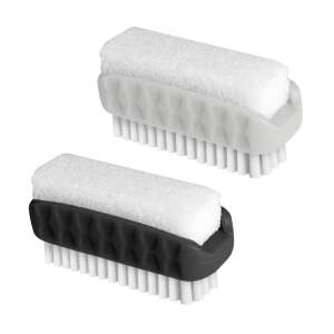 York nail brush with pumice stone, grey and black, 9.0x5.0x4.0cm - YORK