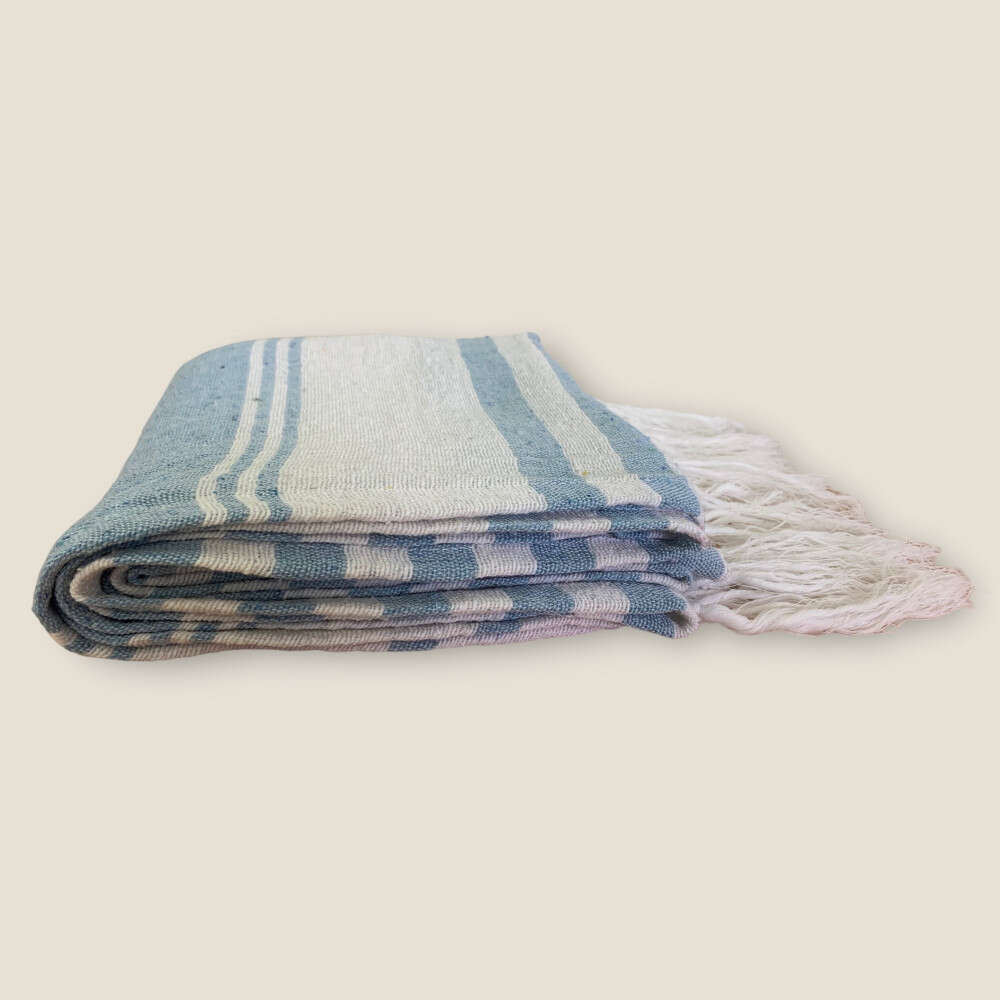 Fouta Törölköző - Pamut - 90x150 cm - Égkék