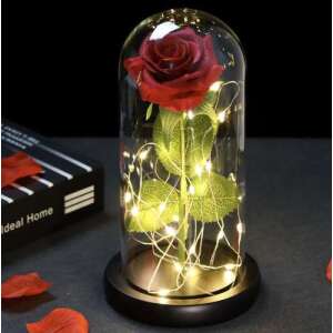 Rózsa üvegbúrában, beépített LED lámpákkal és rózsaszirmokkal 75660586 Lămpi decorative
