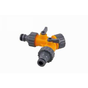 ROSA 2-utas belsőmenetes csatlakozó, sárga és szürke műanyagból, kerti öntözéshez - Csatlakozó és kiegészítő