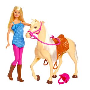 Комплект за игра Барби кукла и кон с аксесоари - Mattel