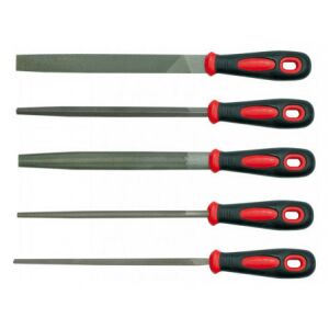 VOREL 5-teiliges Feilenset mit mittlerem Hieb, inklusive Flach-, Halbrund-, Rund-, Dreieck- und Vierkantfeilen - Feilen