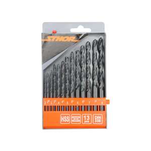 STHOR 13-teiliges HSS Spiralbohrer-Set in Verpackung - Feilen