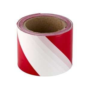 Червено-бяла бариерна лента ролка, 75 mm x 100 m, лента за маркиране на пътна безопасност - Устройство за пътна сигнализация