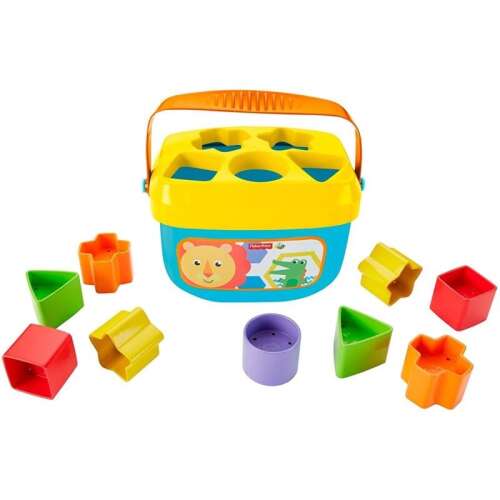 Fisher-Price Primele cuburi ale bebelușului Jucărie sortator de forme cu 10 cuburi colorate